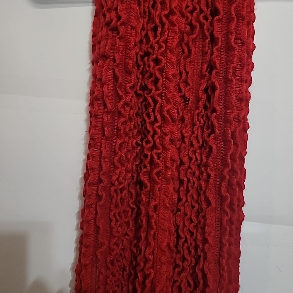 Red Textured Scarf